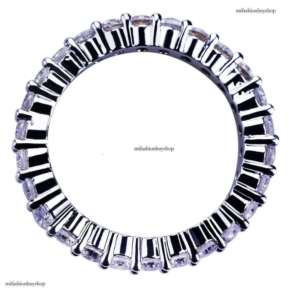 Fashion Single Row Full Diamond Zircon Personality Round Ring Gold Jewelry