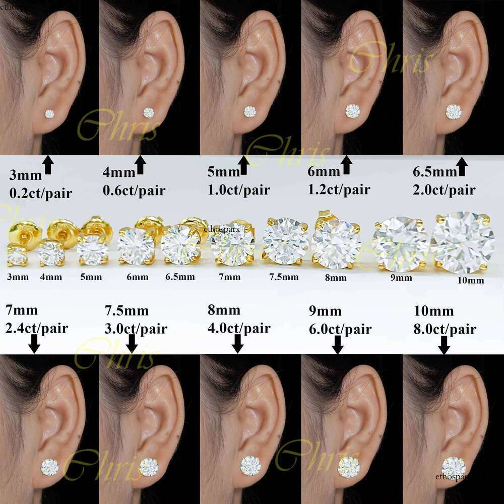 Cheapest Classical 4prongs Moissnaite Sier Gold Plated Screw Back Stud Earring Trendy Find Jewelry