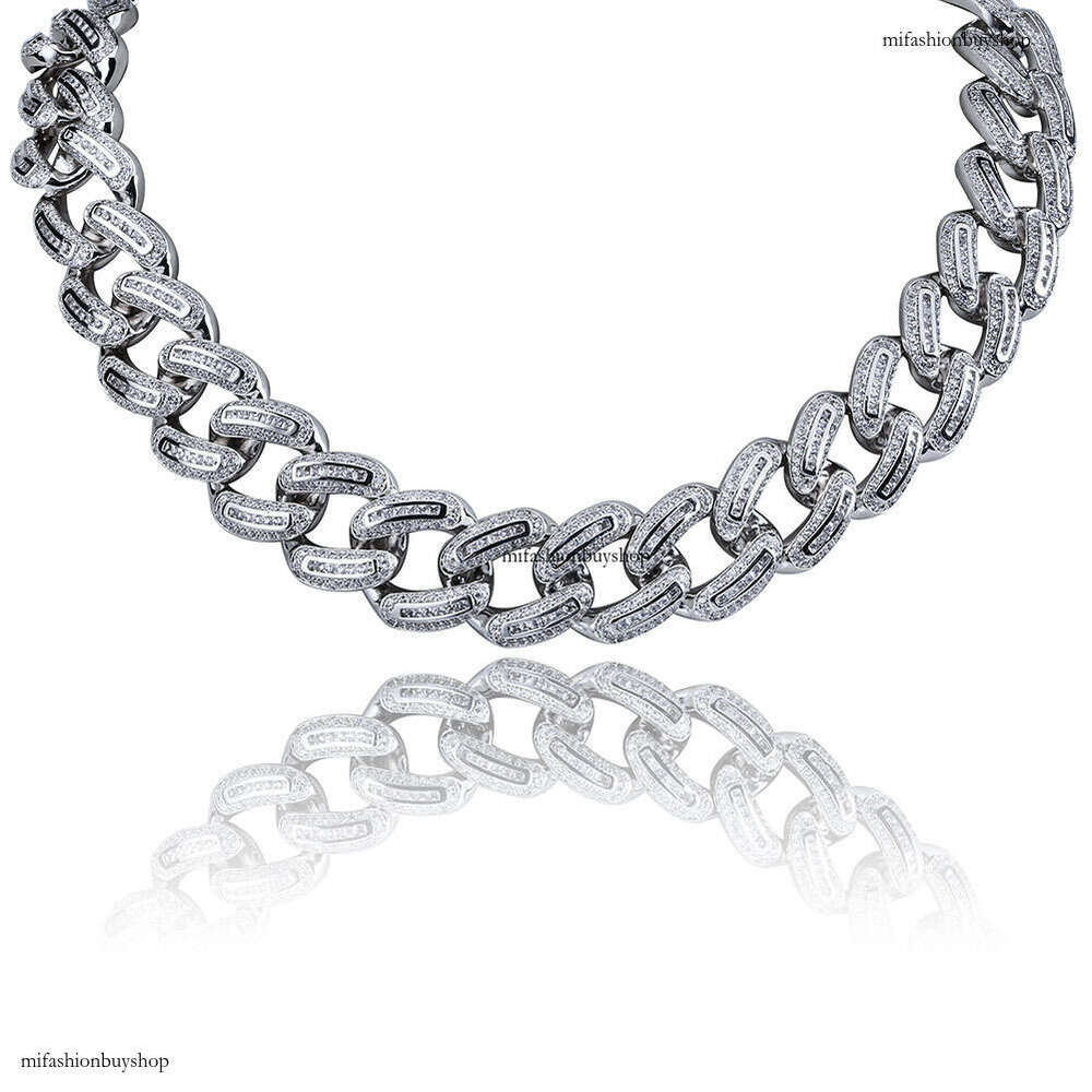 Hip Hop Cuban Chain 18MM Inlaid Bracelet Full Dia Unisex Necklace Trendy Accessories