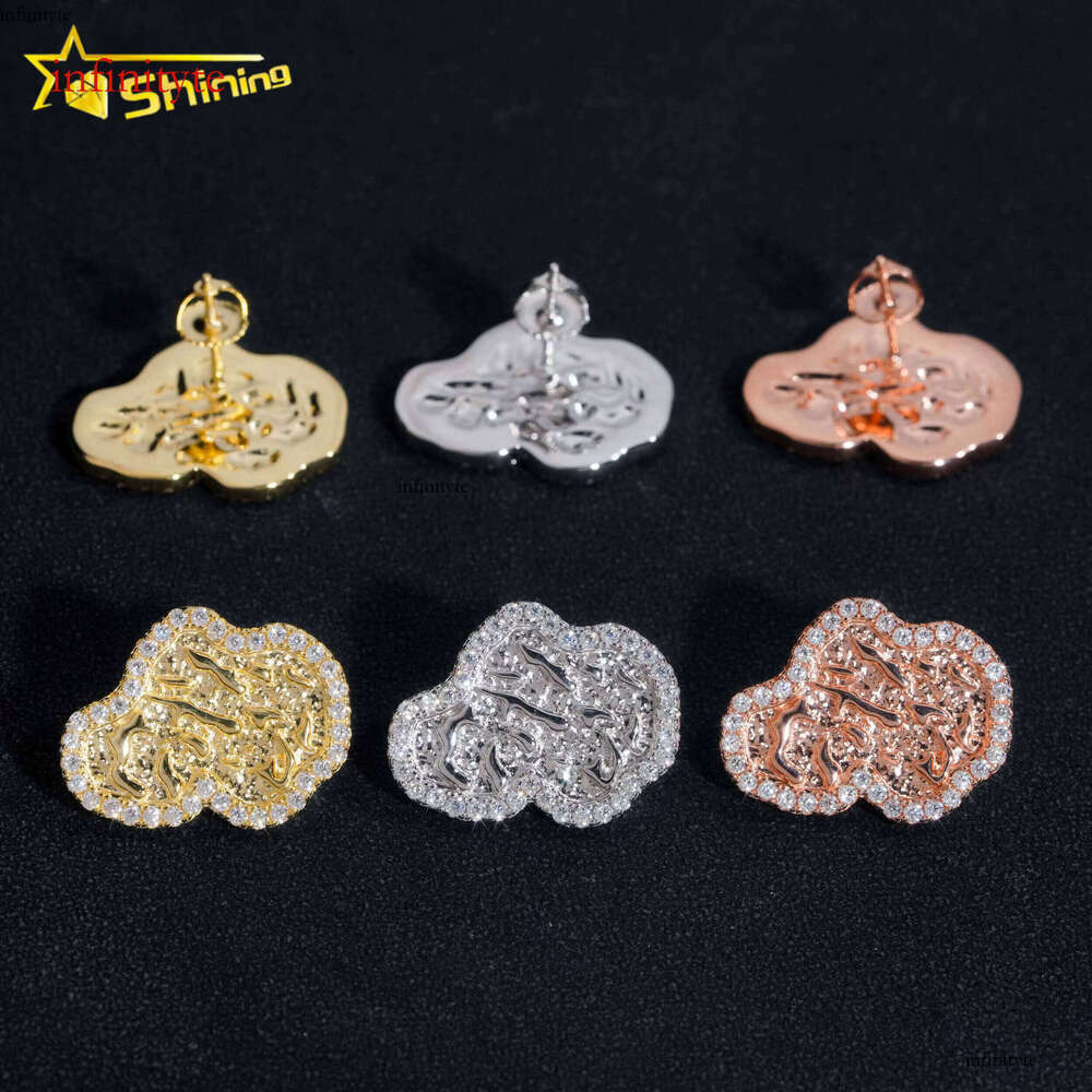 RTS Pass Dia Tester Hip Hop Sterling Sier Gold Plated VVS Moissanite Rapper Stud Earrings Men Jewelry