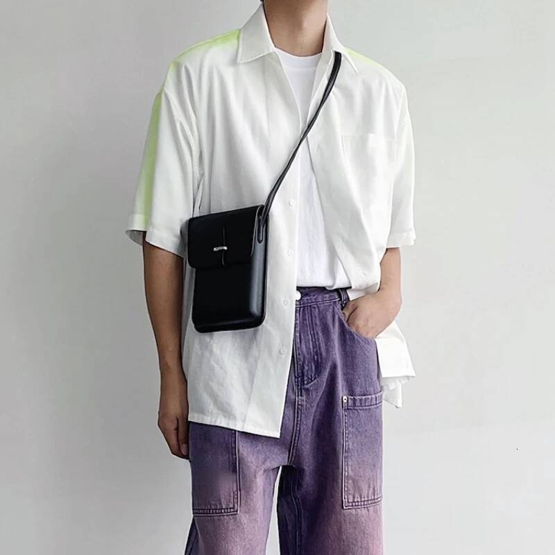 Man's Handbag Large Capacity PU Leather Shoulder Bags Wallets Card Holders Cell Phone Purse Female Messenger Bag