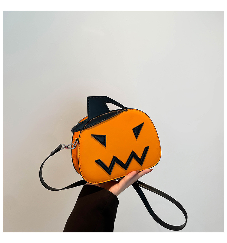 New Halloween Pumpkin Designer Bag Bag Fashion Versatile Cross-border Wholesale Quirky Women's Shoulder Bag Luxury Bag High-end Small Bag