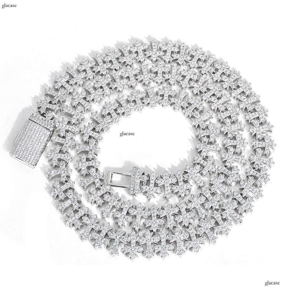 Hip Hop Cross Moissanite chain Trendy Versatile Men's High-End Jewelry Accessory Full Dia Necklace