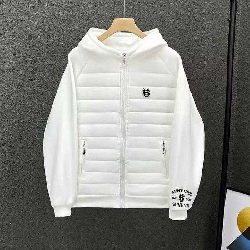 Men's Streetwear Hooded Puffer Jacket - Paris Letter Print | Lightweight Quilted Coat