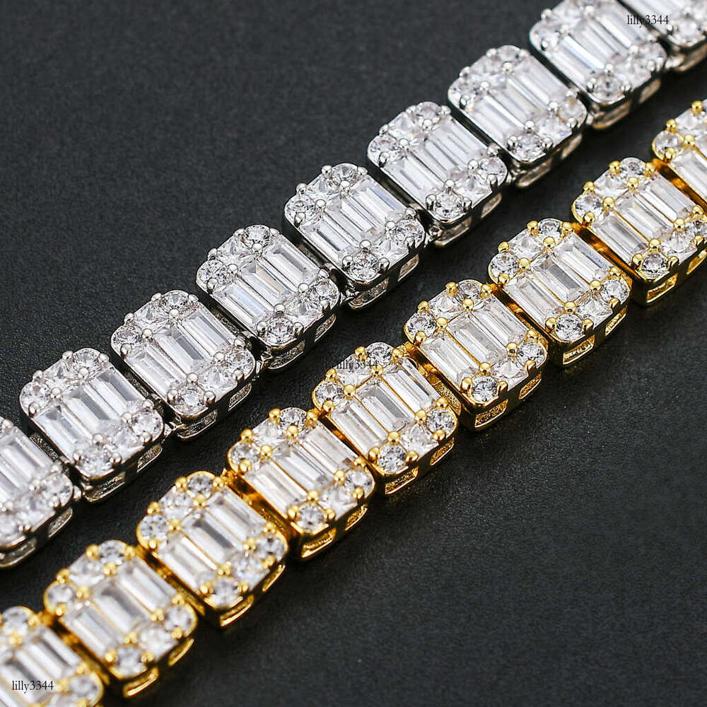 9mm Cubic Hip-Hop Necklace T-Cubic Moissanite chain Mixed Inlay Dominant Men's Collarbone Chain