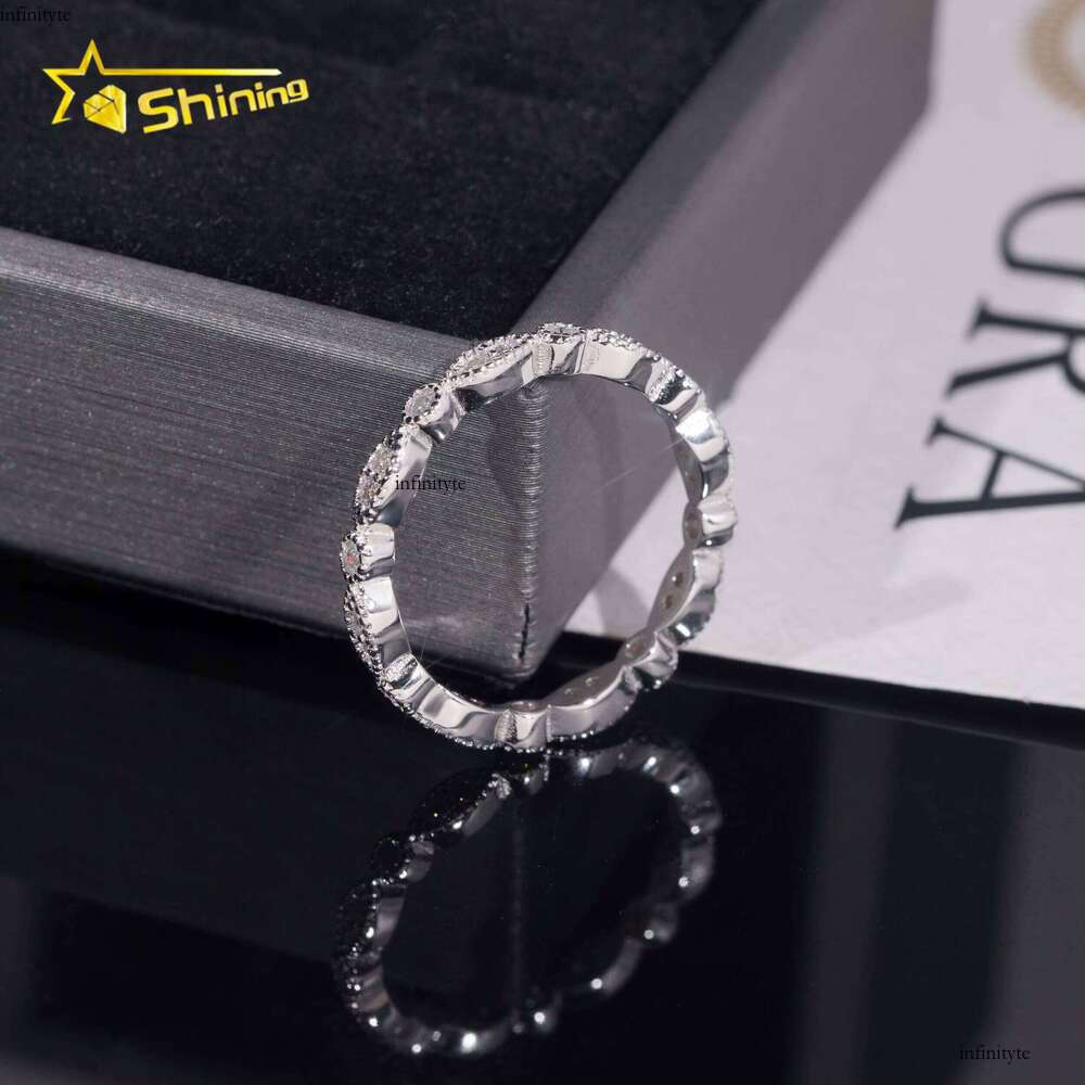 New Arrival Little Ice Eternal Silver Engagement VVS Moissanite Women's Ring