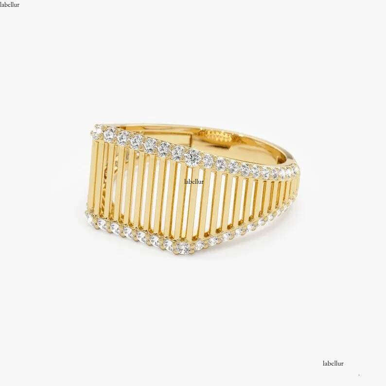 2025 Rulalei French Style Vintage Jewelry Gold Fill Pave White 5A Cubic Zircon CZ Dia Gemstones Link Fence Party Eternity Women Wedding Finger Ring Gi