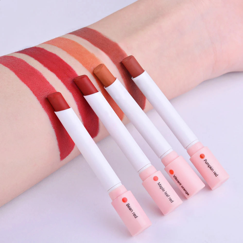 4 pcs/set Cigarette Lipstick Set Long Lasting Lip Glaze Matte Lip Gloss Waterproof Lip Stick Tube Nude Lip Tint Makeup Cosmetics 250807