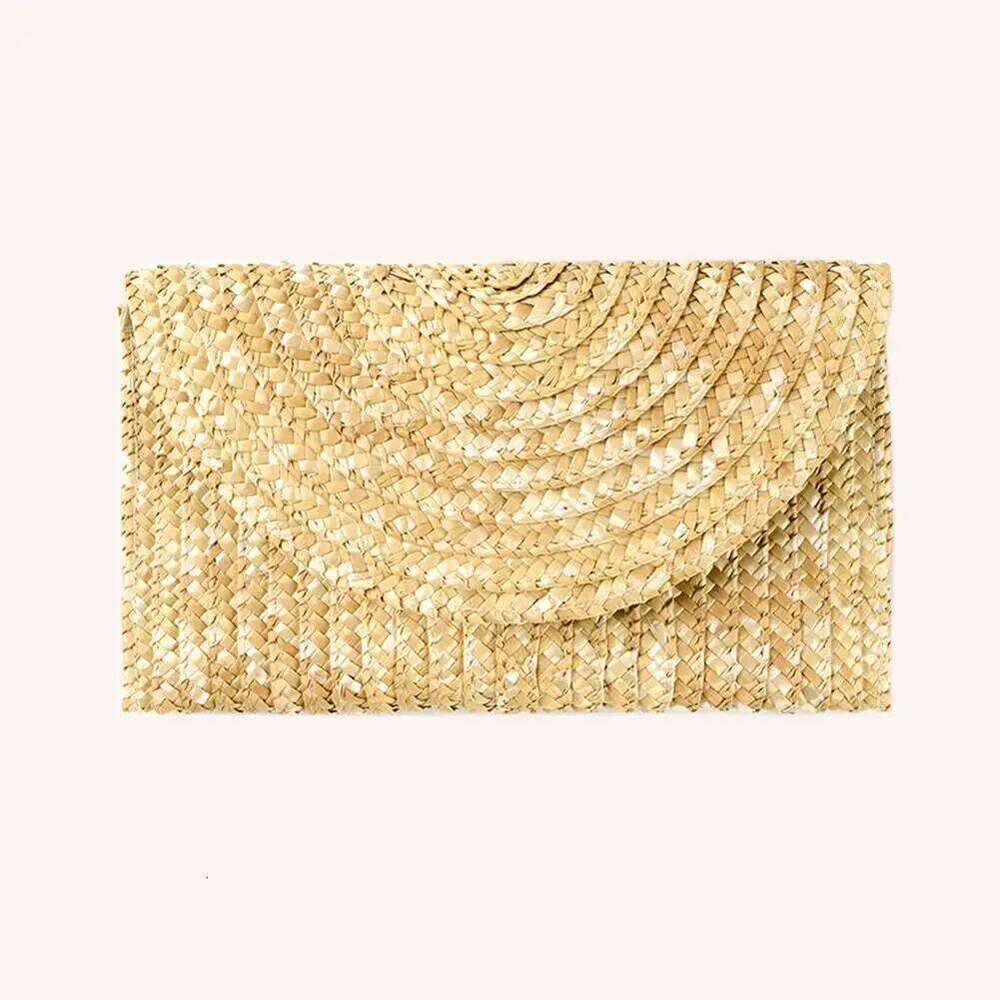 Wheat Straw Woven Clutch Handmade Lady Wallet Casual Purse Bag Envelope Handbags bag
