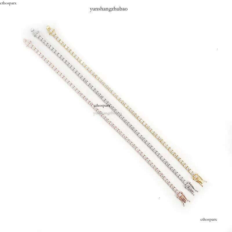 Hot Selg 2mm Sier Mosan Single Row Tennis Chain Hiphop Jewelry For Men And Women