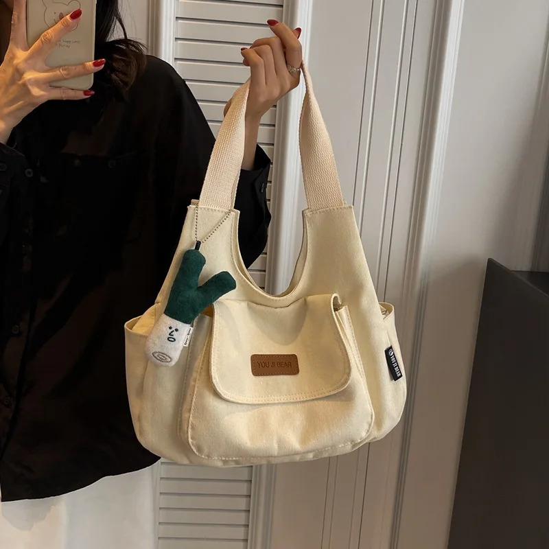 Casual Large Capacity Bag Women Shoulder Bags Fashionable Canvas Tote Bag for Women Versatile Shopping Bags Class Bags 250809