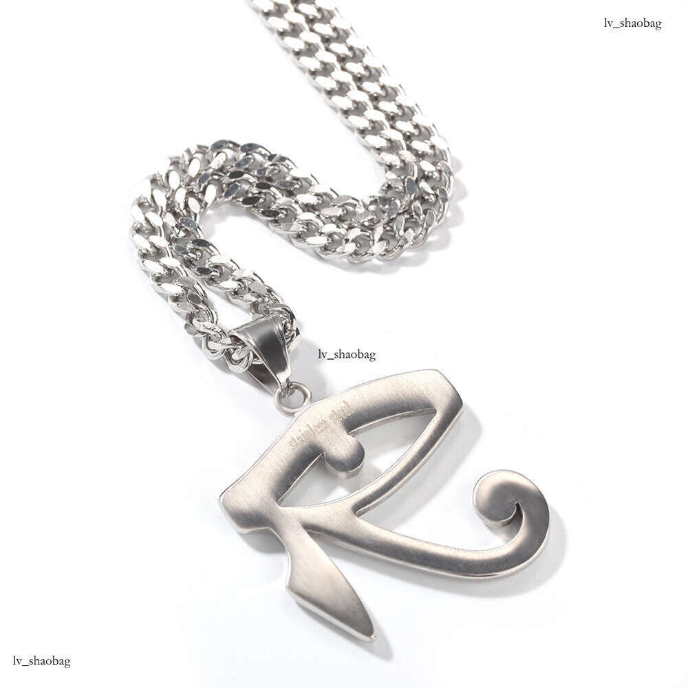 New Sterling Silver Gold Eye Pendant Hip Hop Necklace Fashion Versatile Men's Jewelry