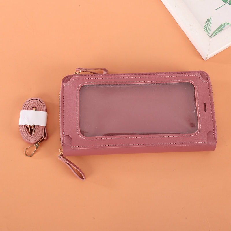 In Stock Solid Color Women's Crossbody Anti-theft Multifunctional Shoulder Versatile Transparent Phone Bag Urban Luxury Bag Fashion Handbag