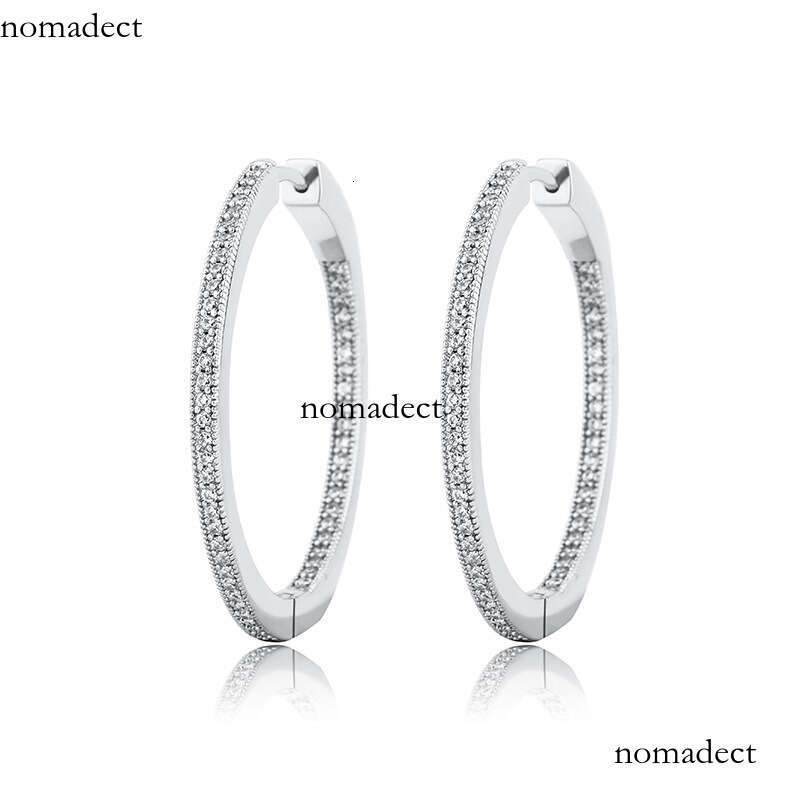 New Round Women's Micro Paved Full Zircon Hip-Hop Versatile Earrings