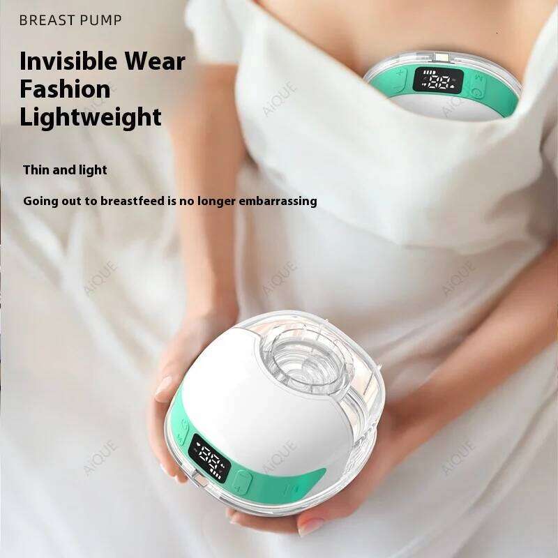 AiQUE Wearable Electric Pump 4 Modes 12 Suction Levels Silent Hands Free Breast Pumps Milk Collector Breastfeeding