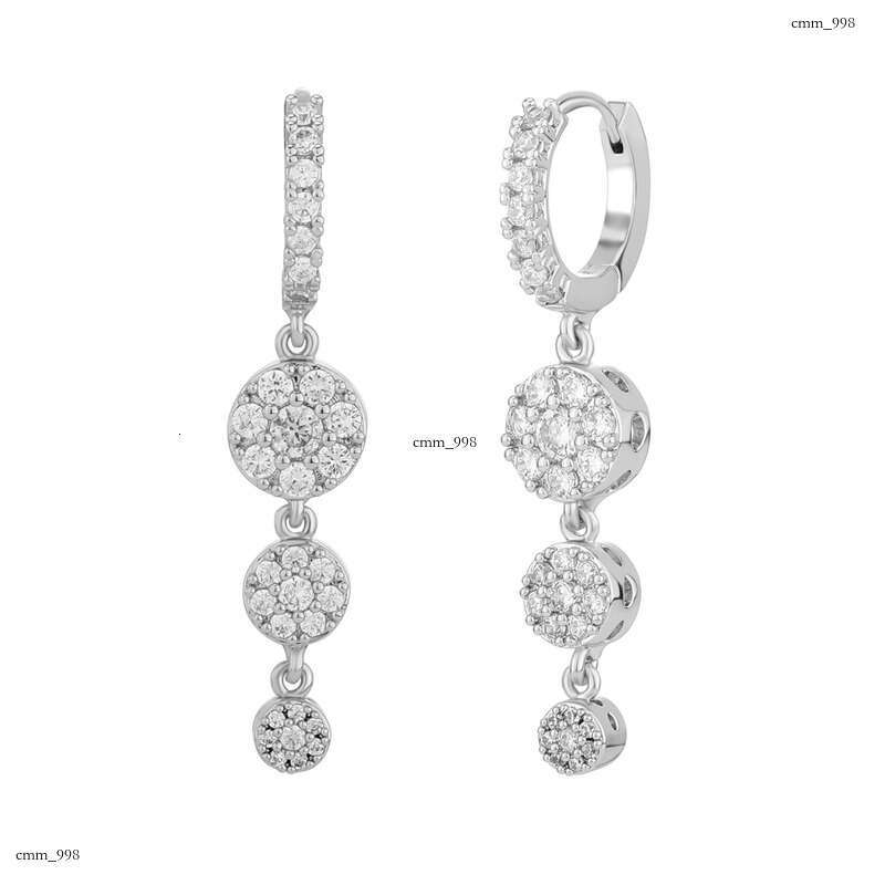 Live Full Dia Water Drop Tassel Unisex Simple Earrings Personality Accessories Celebrity Style