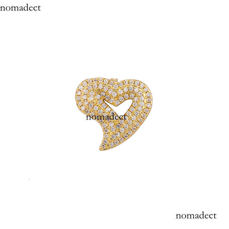 Zircon Hollow Heart Light Fashion Hip-Hop Earrings Exaggerated Personality Ear Jewelry