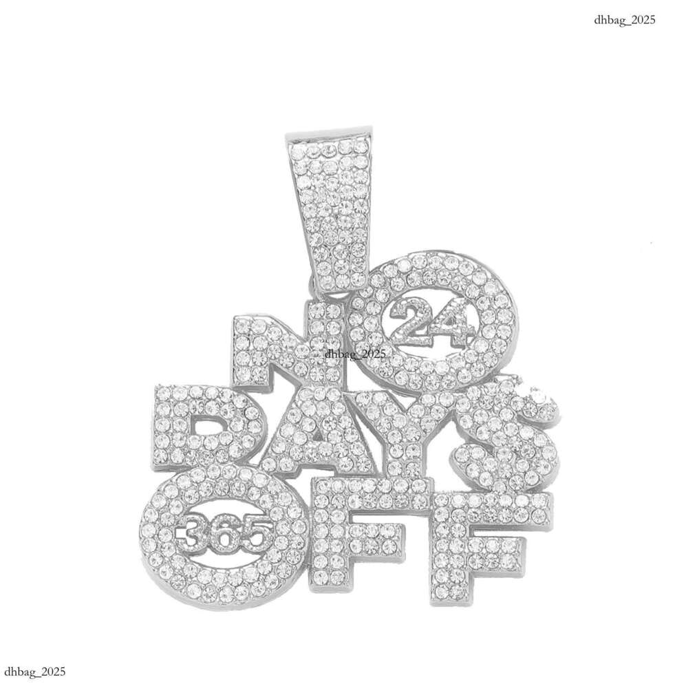 Ins Style Hip-Hop Necklace Pendant Exaggerated Cool Alloy Inlaid Dia English Letter Cuban Chain