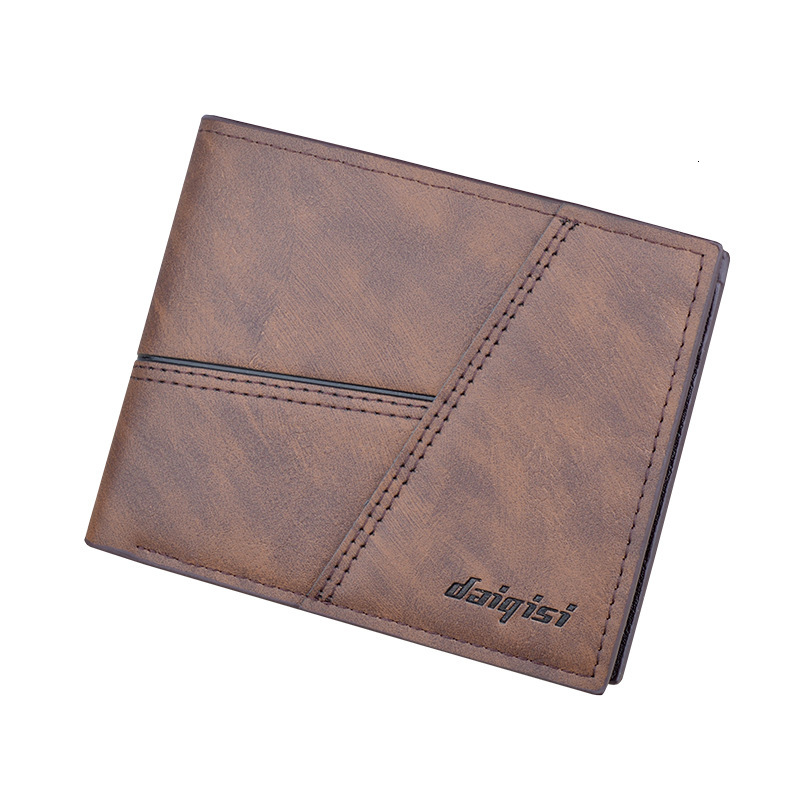 New Men's Wallet Short Wallet Luxury Bag Multi-card Slots Fashion Casual Money Designer Bag Clip For Young Men Thin Spliced Soft Leather Wallet