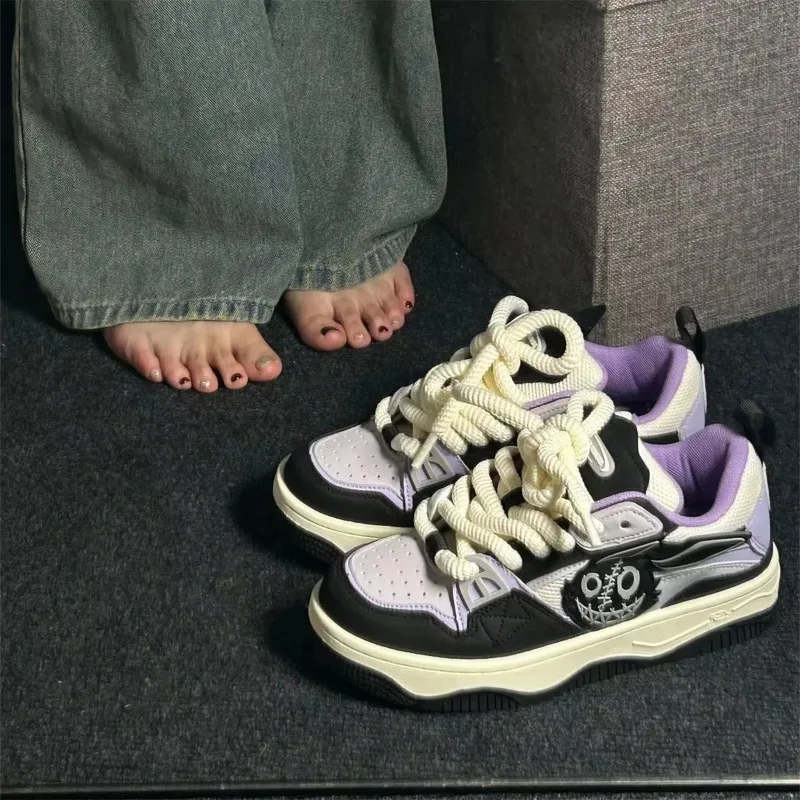 Autumn Fashion Women Sneakers Cute Rabbit Patchwork Breathable Platform Shoes Designer Black Purple Ladies Footwear women shoes Breathable Jogging Sne