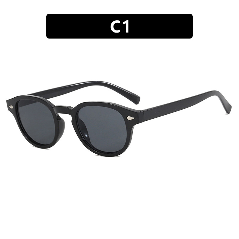 2025 New Arrival Trendy Small Frame Oval Sunglasses with Rivet Arrow Accents Driving Ready Unisex Fashion Shades