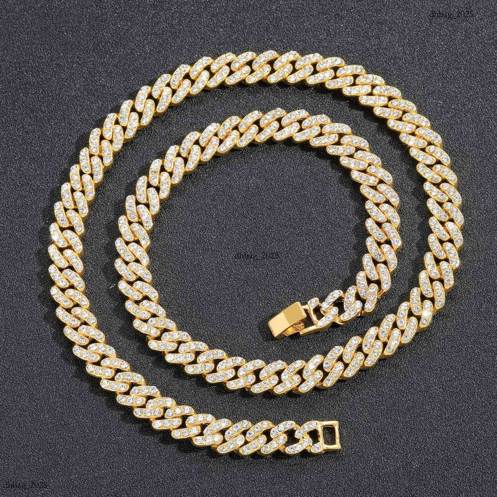 Necklace 9mm Single Row Cuban Chain Trendy Brand Unisex Personality Hip Hop Accessories