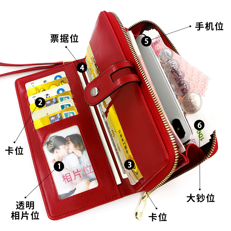 Factory Direct Supply Business Long Wallet Women Fashion Luxury Bag Clutch Large Capacity Wallet PU Ladies Wallet Clutch