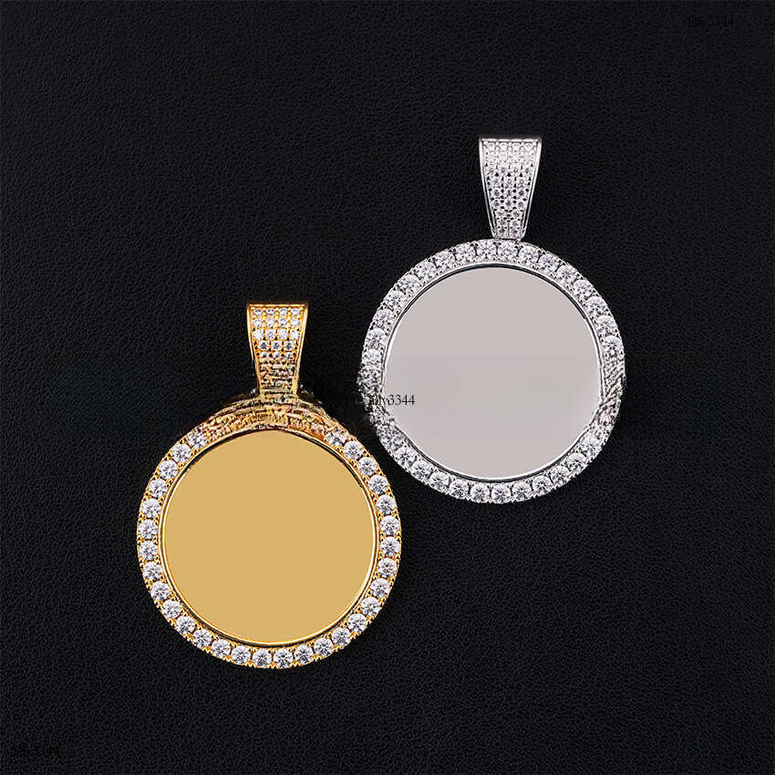 Hip-Hop Personality Sier Moissanite Frame Pendant Necklace for Men and Women Accessories