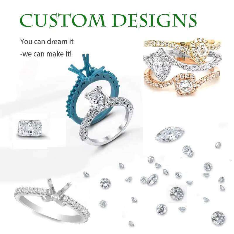 Fine Jewelry Solid White Gold 1CT D/VVS Round Moissanite Dia Wedding Ring