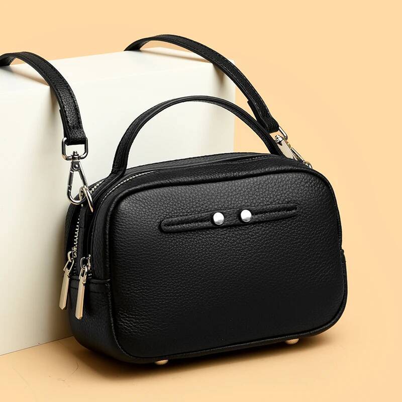 Women Solid Color Cow Bags 100% Genuine Leather Small Shoulder Crossbody Bag Female Design Purse and Handbags Sac