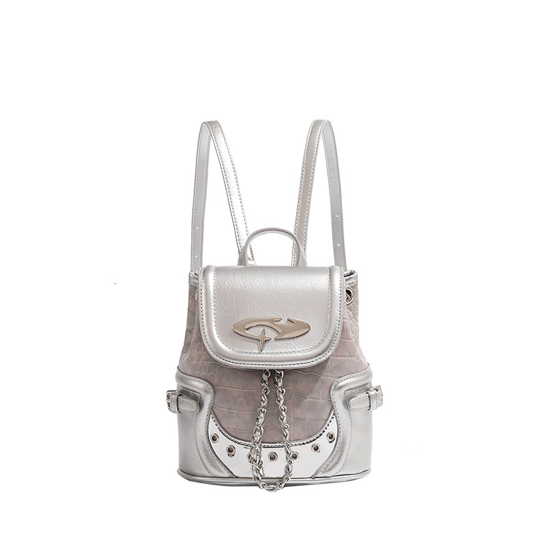 Niche Millennial Hot Girl Crocodile Pattern Small Backpack Commuter Handbag ddmymoon