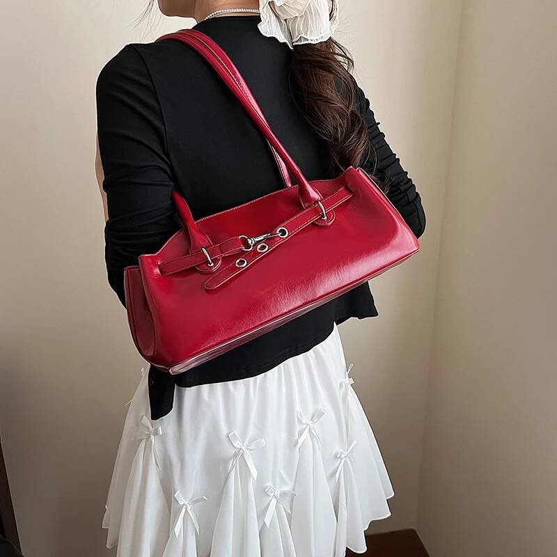 LEFTSIDE Design PU Leather Small Underarm Bags For Women 2025 Trend Female Brand Shoulder Tote Bag Handbags And Purses