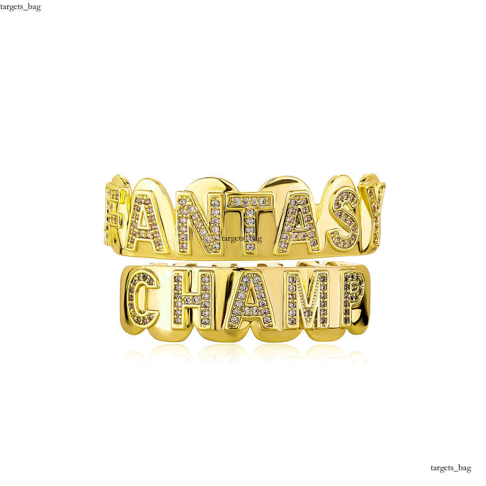 2023 New Hip-Hop Full Dia Zircon English Letter Gold-Plated Smooth Bracelet Personality Trendy Jewelry