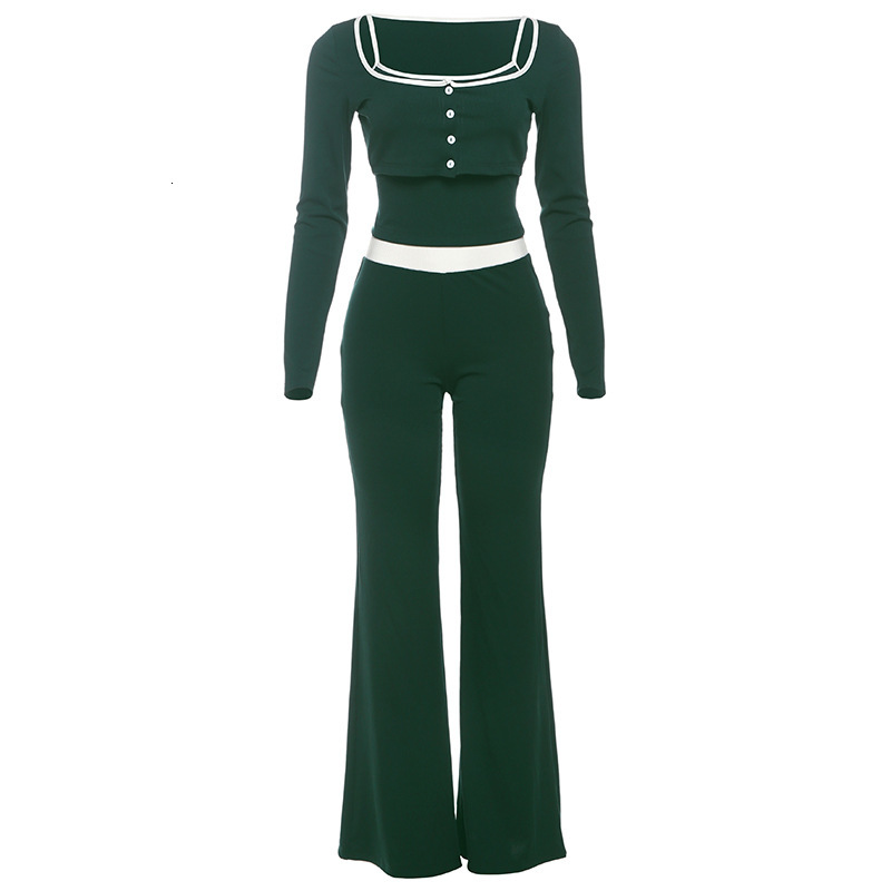 2025 Autumn New Womens Casual Camisole Long Sleeve Jacket Slim Fit Flared Pants Three-Piece Set