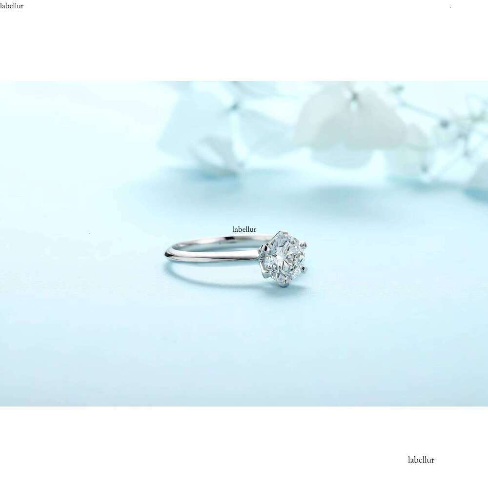 Platinum Synthetic Lab Dia Wedding Jewelry Round Cut Classic 0.5ct Engagement Rings for Women