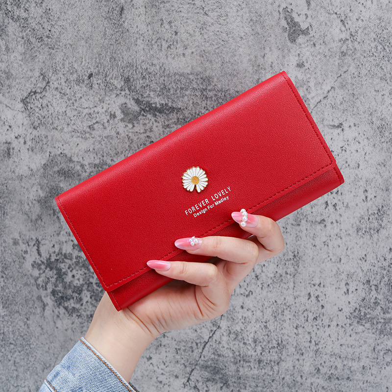 Luxury Bag 2025 Korean Style New Women's Long Zipper Wallet Large Capacity Simple Daisy Versatile Clutch Phone Bag