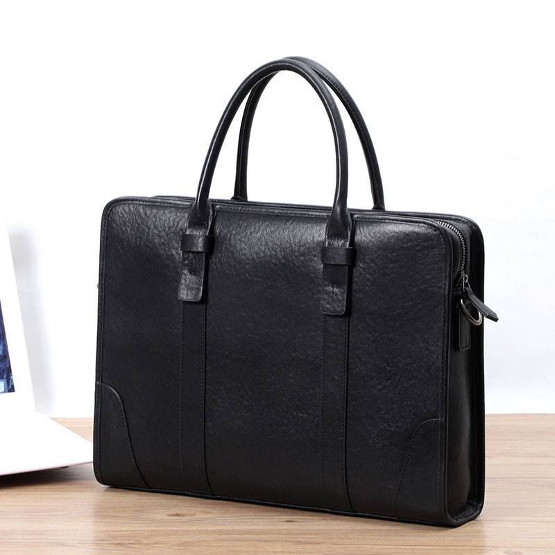 2024 New Genuine Leather Men's Handbag Luxury Bagfree Shipping Designer Top Layer Cowhide Men's Single Shoulder Crossbody Bag Fashion Briefc
