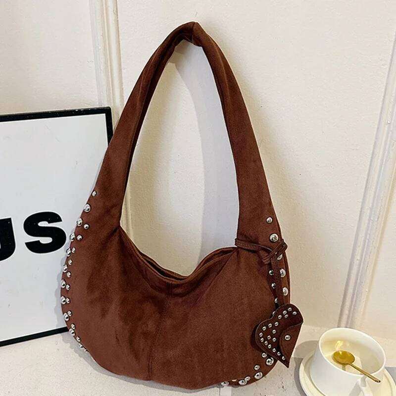 Luxury Bag High Quality Deerskin Veet Leather Handbag Female Underarm Satchel Purses And Designer Women Shoulder Crossbody Bags