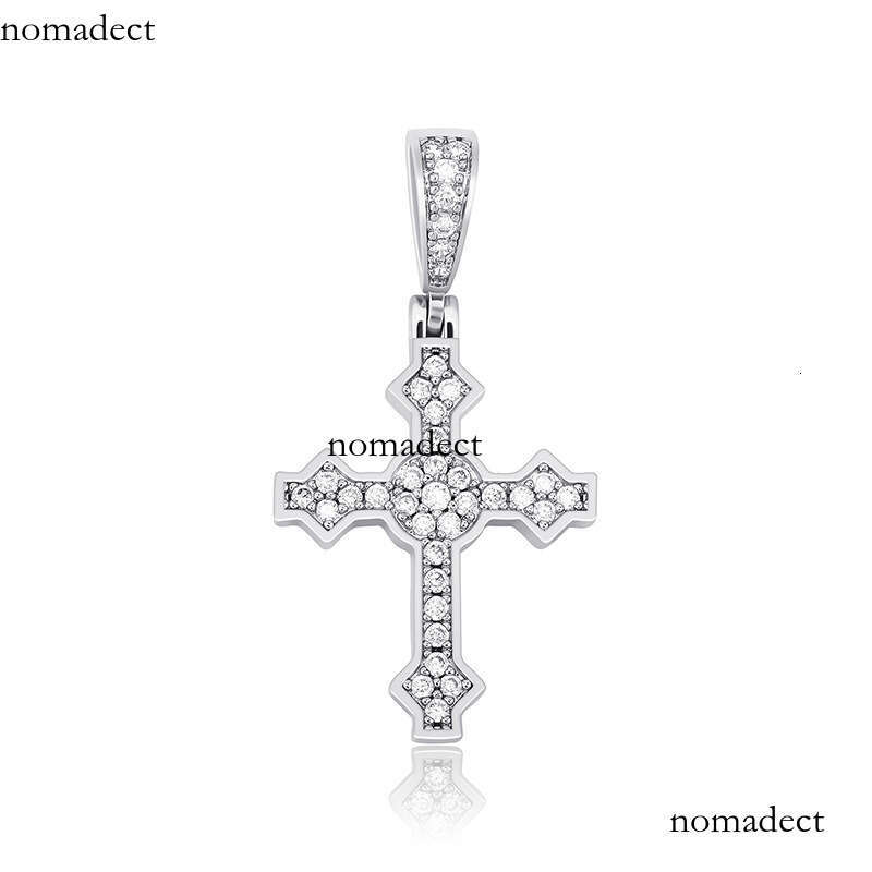 Simple Cross Pendant Full Moissanite chain Hip Hop Necklace Accessory