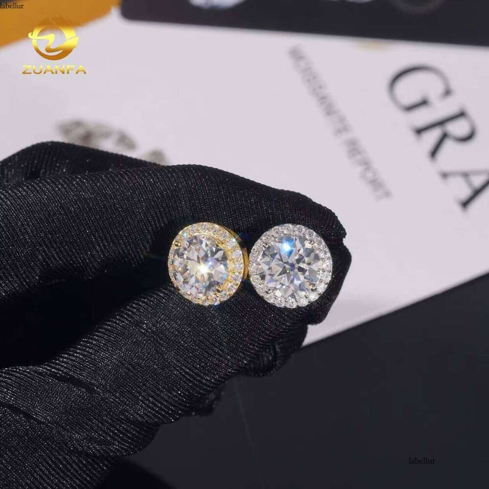 Fashion Style 5Mm 9Mm Sier Hip-Hop Iced Jewelry VVS Sparkling Earrings Unisex Gift