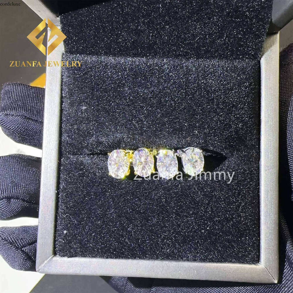 Pass Dia Tester GRA Certificates Screw Back Iced Out Man Oval Crushed Brilliant Cut VVS Moissanite Hip Hop Earring