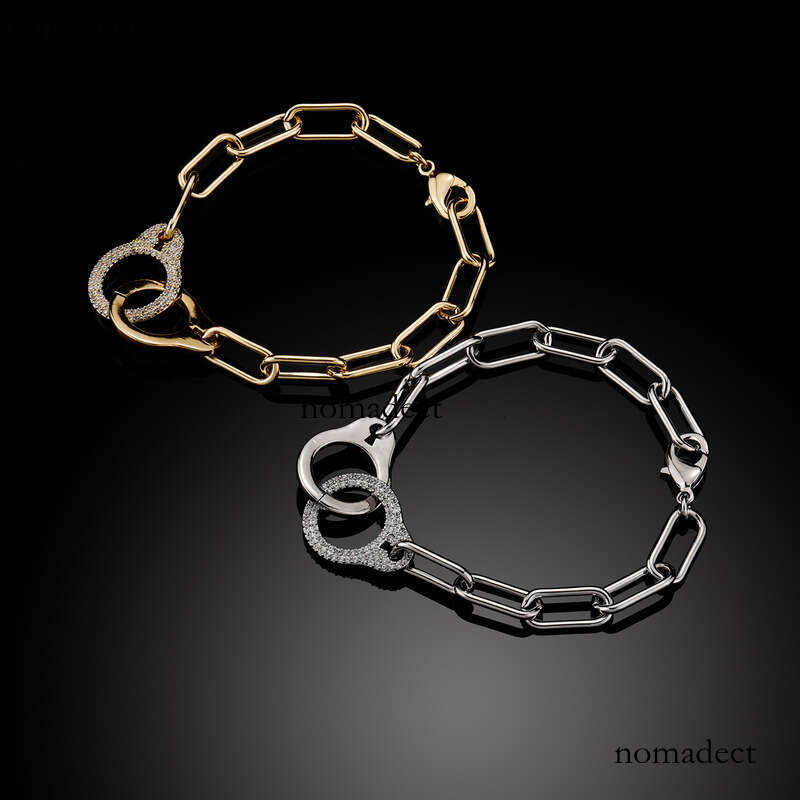 Hip Hop Unisex Punk Independent Packaging Micro Inlaid Geometric Bracelet Gold Jewelry New Style Accessories