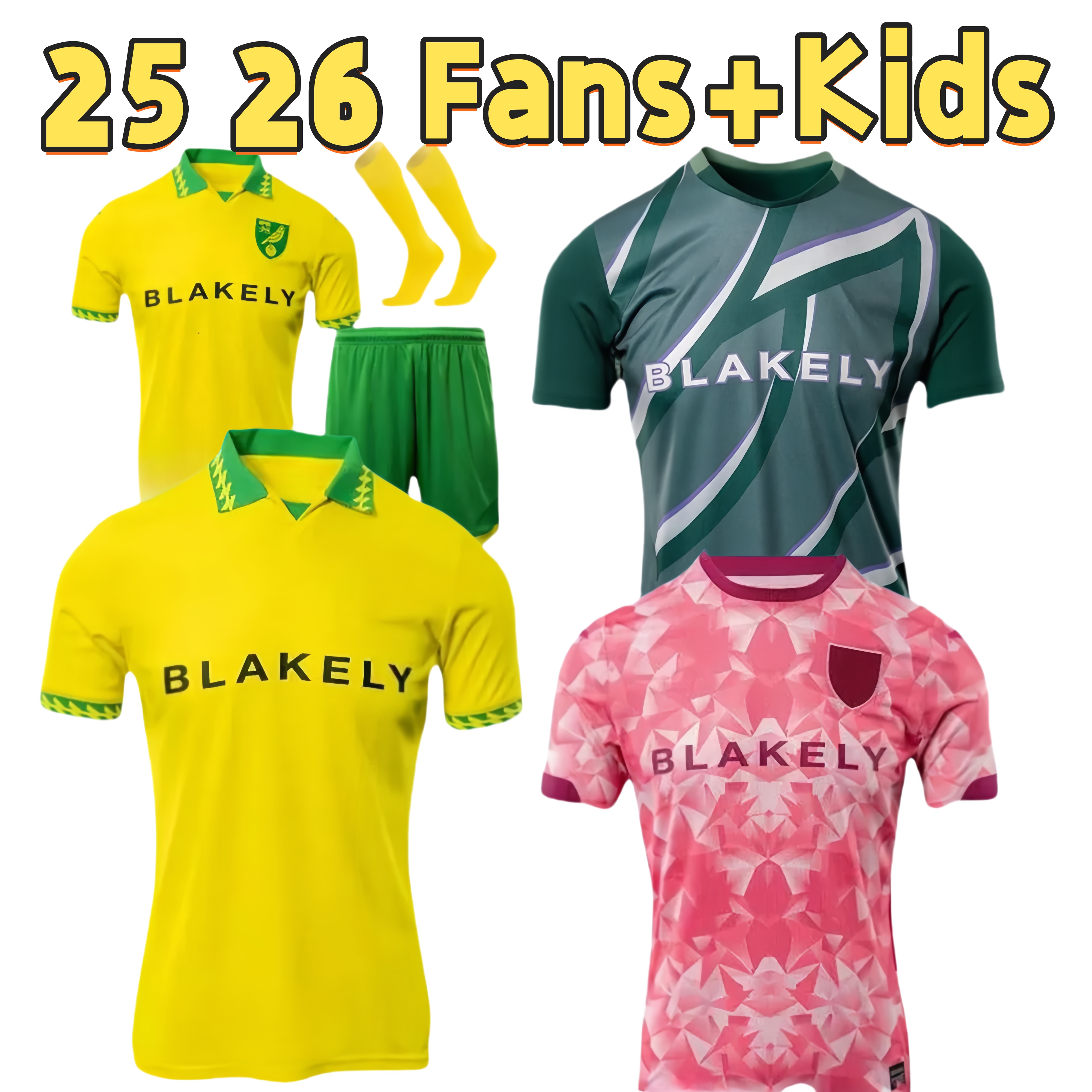 S-4XL Norwich Cities Soccer jerseys 2025 2026 Home Awa! Third Fans Men Kids Football jersey Shirt Kit Jacob Wright DALLINGACISSOKO SARGENT HUGILL RASHICA MCLEAN