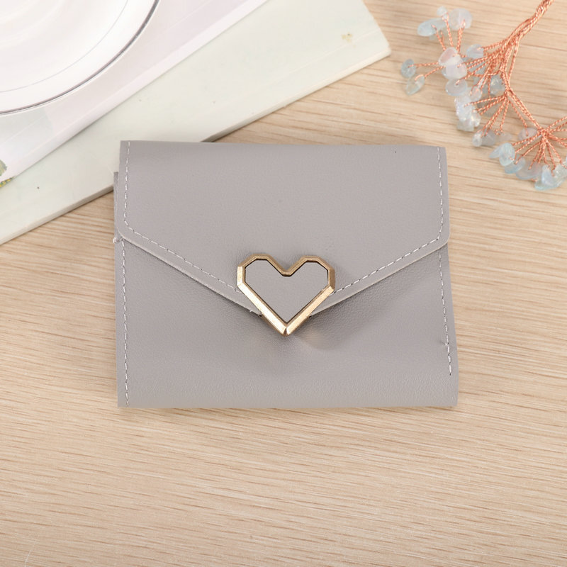New Metal Small Clear Luxury Bag Heart-shaped 70% Off Simple Small Wallet Short Women's Wallet High-end Daily Versatile