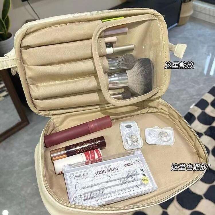 Yunduo Double Layer 2025 New Large Capacity Portable Storage High-Looking Cosmetic Bag for Women