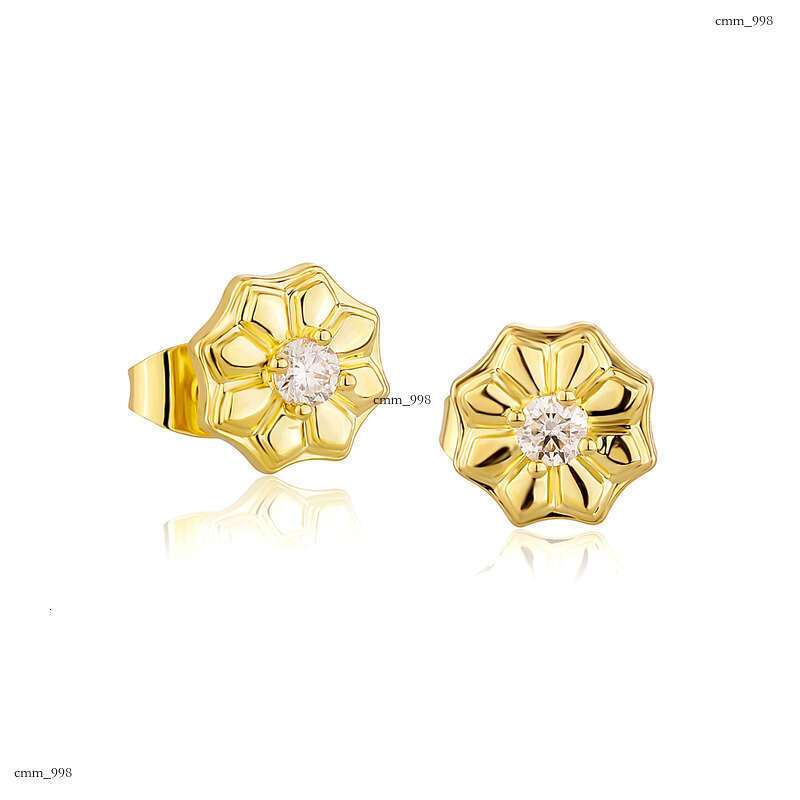 Guochao Tianshan Snow Lotus Moissanite Earrings Live Chinese Style Personality Design Sier Ear Jewelry