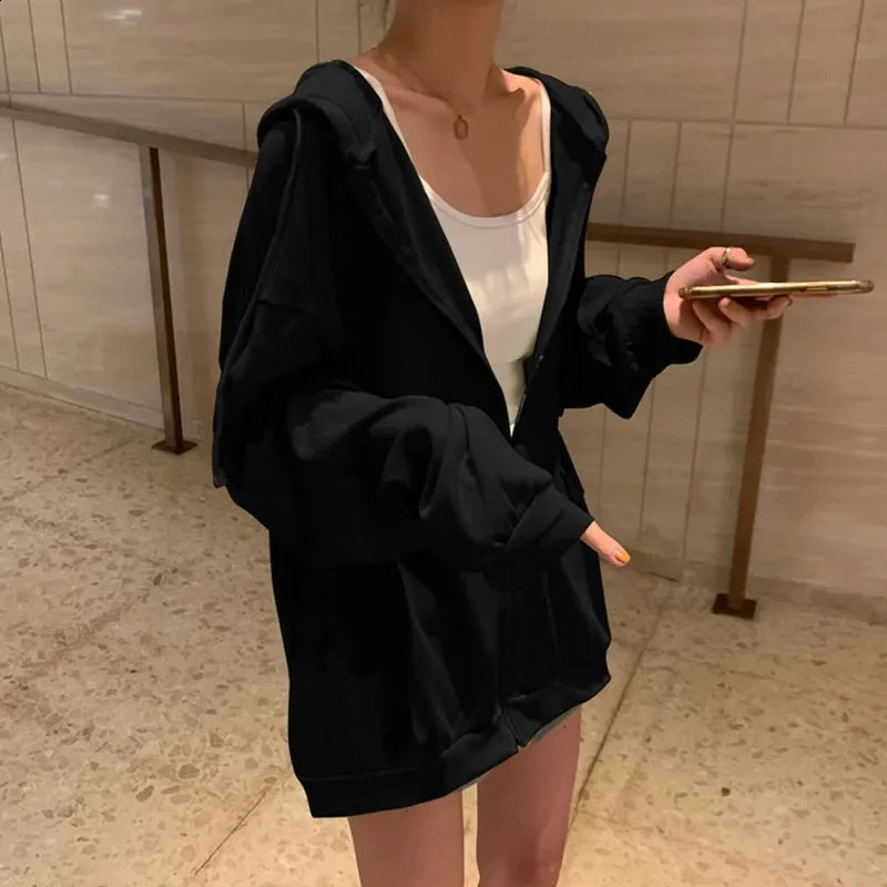 Summer Hooded Sun Protection Clothing Womens Casual Zipper Ultrathin Lightweight Jacket Loose Top Female 250809