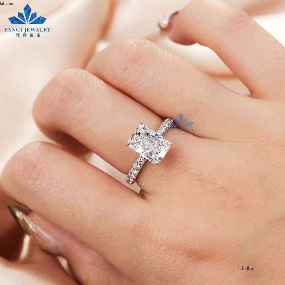 14K White Gold Wedding 3Carat D VS1 IGI Certified Radiant Cut Ring Lab Grown Dia Jewelry Rings