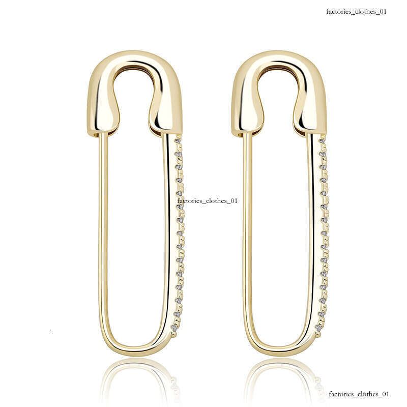 INS Minimalist Style Hip-Hop Women's Pin with Zircon Inlay Trendy Versatile Earrings Gold Jewelry