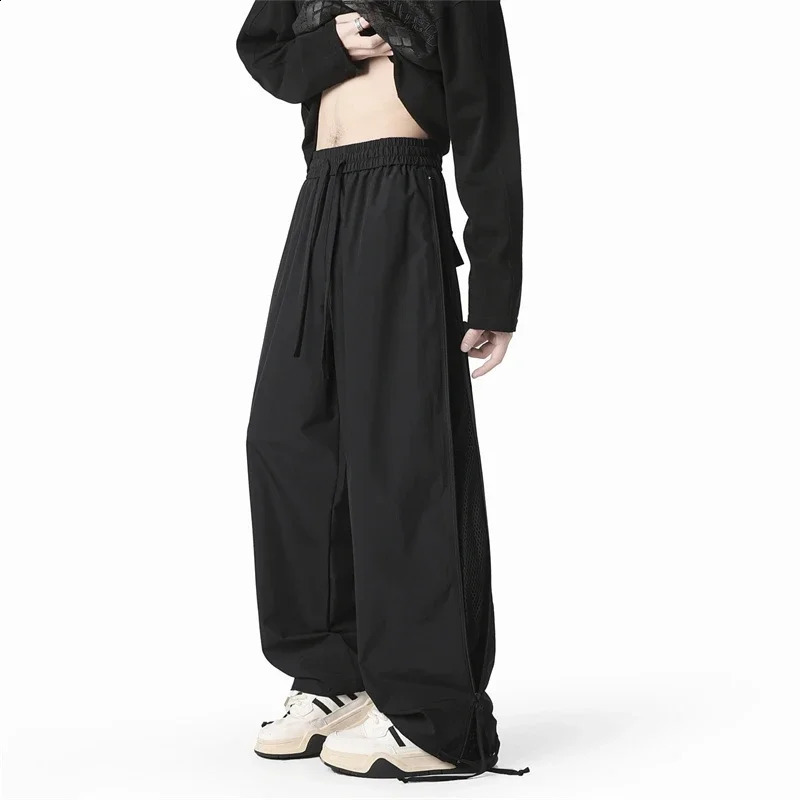 Summer Light Thin Quick Drying Waterproof Mens Cargo Pants Loose Sweatpants Soft Zipper Grid n Outdoors Trousers 250809